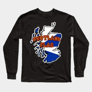 Scotland Flag Map Long Sleeve T-Shirt